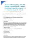Rasmussen Pathophysiology NUR 2063 NUR2063 Essentials of Exam 2 2026&sol;2027 Actual Exam &vert; Latest Edition Graded A&plus; &vert; Pass Guaranteed - A&plus; Graded
