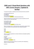 CWB Level 2 Closed Book Questions with 100- Correct Answers