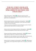 NURS 2513- ETHICS AND HEALTH EQUITY QUESTIONS AND ANSWERS WITH COMPLETE SOLUTIONS &vert; NEW UPDATE 2026&sol;27
