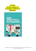 Test Bank For Data Analytics For Accounting 1st Edition By Richardson Questions With Marking Scheme