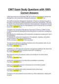 CMIT Exam Study Questions with 100- Correct Answers