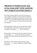 PRINCIPLES OF PHARMACOLOGY 2026 ACTUAL EXAM SCRIPT TESTED QUESTIONS WITH COMPLETE SOLUTIONS GRADED A&plus;