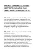 PRINCIPLES OF PHARMACOLOGY 2026 CERTIFICATION EVALUATION EXAM QUESTIONS AND ANSWERS MASTER FILE