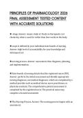 PRINCIPLES OF PHARMACOLOGY 2026 FINAL ASSESSMENT TESTED CONTENT WITH ACCURATE SOLUTIONS