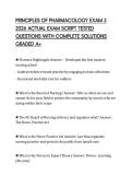PRINCIPLES OF PHARMACOLOGY EXAM 3 2026 ACTUAL EXAM SCRIPT TESTED QUESTIONS WITH COMPLETE SOLUTIONS GRADED A&plus;