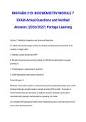 BIOCHEM 210&colon; BIOCHEMISTRY MODULE 7 EXAM Actual Questions and Verified Answers &lpar;2026&sol;2027&rpar; Portage Learning