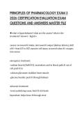 PRINCIPLES OF PHARMACOLOGY EXAM 3 2026 CERTIFICATION EVALUATION EXAM QUESTIONS AND ANSWERS MASTER FILE
