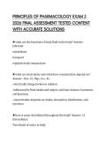PRINCIPLES OF PHARMACOLOGY EXAM 3 2026 FINAL ASSESSMENT TESTED CONTENT WITH ACCURATE SOLUTIONS