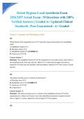 Dental Hygiene Local Anesthesia Exam 2026&sol;2027 Actual Exam &vert; 50 Questions with 100&percnt; Verified Answers &vert; Graded A&plus; Updated Clinical Standards &vert; Pass Guaranteed - A&plus; Graded