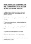 EXAM 1 ESSENTIALS OF PATHOPHYSIOLOGY FINAL COMPREHENSIVE EXAM SCRIPT 2026 SOLVED QUESTIONS FULL SOLUTION
