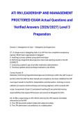 ATI RN LEADERSHIP AND MANAGEMENT PROCTORED EXAM Actual Questions and Verified Answers &lpar;2026&sol;2027&rpar; Level 3 Preparation