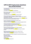 CIPP-E IAPP Practice Exam Questions and verified Answers