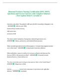 Maternal Newborn Nursing Certification &lpar;RNC-MNN&rpar; Questions and Correct Answers with Complete Solutions &vert; New Update 2026&sol;27 &vert; Graded A&plus;
