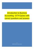 Introduction to Business Accounting - D774 Quizez with correct questionsand answers