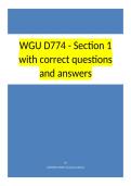 WGU D774 - Section 1 with correct questions and answers&period;
