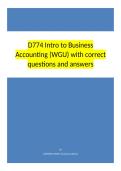 D774 Intro to Business Accounting &lpar;WGU&rpar; with correct questions and answers