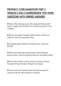 PROPHECY CORE MANDATORY PART 3 VERSION 2 2026 COMPREHENSIVE TEST PAPER QUESTIONS WITH VERIFIED ANSWERS