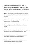PROPHECY CORE MANDATORY PART 3 VERSION 2 2026 EXAMPREP PRACTICE SET SOLUTION QUESTIONS WITH FULL ANSWERS