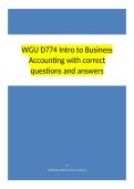 WGU D774 Intro to Business Accounting with correct questions and answers
