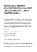 PROPHECY RELIAS EMERGENCY DEPARTMENT 2026 ACTUAL EXAM SCRIPT TESTED QUESTIONS WITH COMPLETE SOLUTIONS GRADED A&plus;