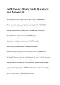 IMSE Exam 1 Study Guide Questions and Answers