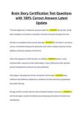 Brain Story Certification Test Questions with 100- Correct Answers Latest Update&period;