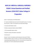 NUR 242&colon; MEDICAL-SURGICAL NURSING I EXAM 2 Actual Questions and Verified Answers &lpar;2026&sol;2027&rpar; Galen College A&plus; Preparation