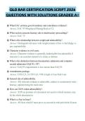 QLD BAR CERTIFICATION SCRIPT 2026 QUESTIONS WITH SOLUTIONS GRADED A&plus;