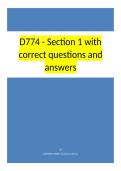 D774 - Section 1 with correct questions and answers