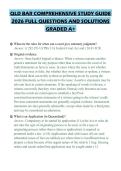 QLD BAR COMPREHENSIVE STUDY GUIDE 2026 FULL QUESTIONS AND SOLUTIONS GRADED A&plus;