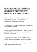 QUANTITATIVE ANALYSIS FOR BUSINESS 2026 COMPREHENSIVE TEST PAPER QUESTIONS WITH VERIFIED ANSWERS