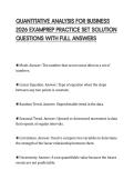 QUANTITATIVE ANALYSIS FOR BUSINESS 2026 EXAMPREP PRACTICE SET SOLUTION QUESTIONS WITH FULL ANSWERS