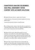 QUANTITATIVE ANALYSIS FOR BUSINESS 2026 FINAL ASSESSMENT TESTED CONTENT WITH ACCURATE SOLUTIONS