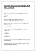 Criminal Investigations Quiz 1 &lpar;2026&rpar; &vert; Questions and Answers