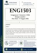 ENG1503 Assignment 1 &lpar;DETAILED ANSWERS&rpar; Semester 2 2026 - DISTINCTION GUARANTEED 