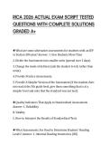 RICA 2026 ACTUAL EXAM SCRIPT TESTED QUESTIONS WITH COMPLETE SOLUTIONS GRADED A&plus;