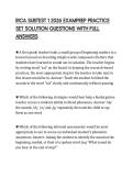 RICA SUBTEST 1 2026 EXAMPREP PRACTICE SET SOLUTION QUESTIONS WITH FULL ANSWERS