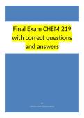 Final Exam CHEM 219 with correct questions and answers