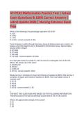 ATI TEAS Mathematics Practice Test &vert; Actual  Exam Questions & 100&percnt; Correct Answers &vert;  Latest Update 2026 &vert; Nursing Entrance Exam  Prep