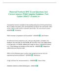 Maternal Newborn RNC Exam Questions And Correct Answers With Complete Solutions &vert; New Update 2026&sol;27 &vert; Graded A&plus;