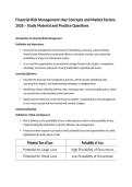 Financial Risk Management&colon; Key Concepts and Market Factors&comma; 2026 &ndash; Study Material and Practice Questions