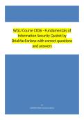 WGU Course C836 - Fundamentals of Information Security Quizlet by BriaMacFarlane with correct questions and answers
