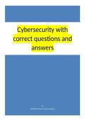 Cybersecurity with correct questions and answers