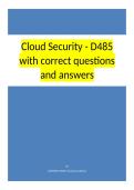 Cloud Security - D485 with correct questions and answers
