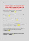 ARIZONA &lpar;AZ&rpar; CR-34 PAINTING CONTRACTOR  LICENSE PRACTICE EXAM QUESTIONS WITH  VERIFIED ANSWERS 2026