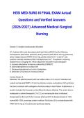HESI MED SURG III FINAL EXAM Actual Questions and Verified Answers &lpar;2026&sol;2027&rpar; Advanced Medical-Surgical Nursing