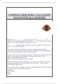 Complex Med-Surg 1 Valuation Exam &ndash; Complete Exam Questions and Answers