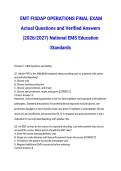  EMT FISDAP OPERATIONS FINAL EXAM Actual Questions and Verified Answers &lpar;2026&sol;2027&rpar; National EMS Education Standards