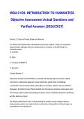 WGU C100&colon; INTRODUCTION TO HUMANITIES Objective Assessment Actual Questions and Verified Answers &lpar;2026&sol;2027&rpar;