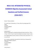  WGU C165&colon; INTEGRATED PHYSICAL SCIENCES Objective Assessment Actual Questions and Verified Answers &lpar;2026&sol;2027&rpar;